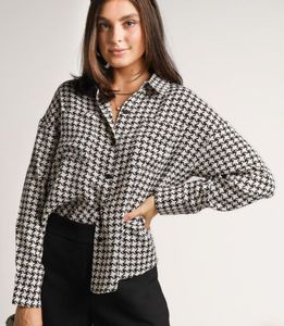 Houndstooth Print Top