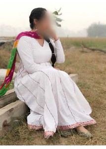 Elegant White Anarkali suit