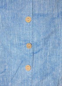 Blue Denim Style Button-Down Top | Casual Wear