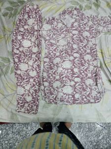 Comfortable Floral Print Night Suit Set