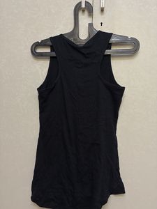 Black Sleeveless V-Neck Tank Top