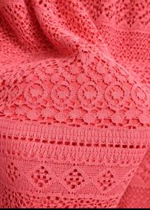 Coral Lace Sheath Dress