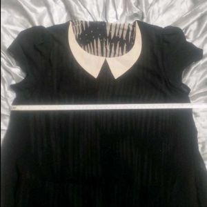Chic Black Peter Pan Collar tunic top