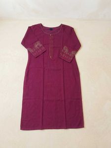 Maroon Kurta Set with Elephant Print