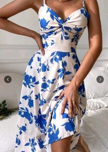 Floral Print Midi Dress, beach wear