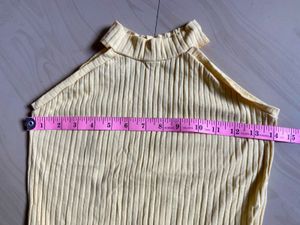 Yellow Ribbed Halter Top