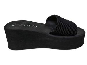 Women's Black Platform Slide Slippers