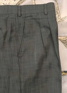 Men's Grey Striped Formal Trousers