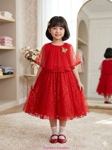 kids Beautiful Red Party Gown