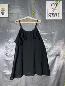Chic Black Ruffle Mini Dress