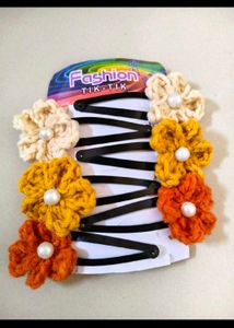 🔥 MEGA SALE OFFER 🔥 Crochet Hair Clips Set 6 ct