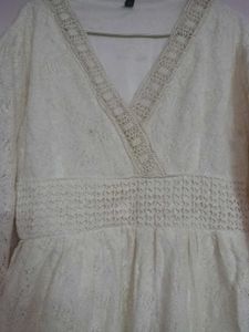 Off-white All-over Lace Vintage Summer Dres