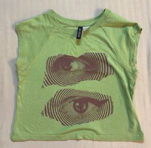 Graphic Eye Print Crop Top