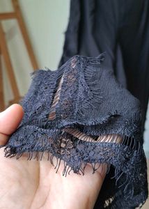ZARA Black Lace Trim Pants