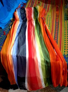 Rainbow Striped Midi