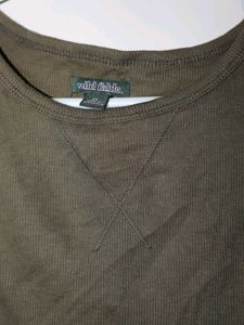 Olive Green Ribbed Tank Top