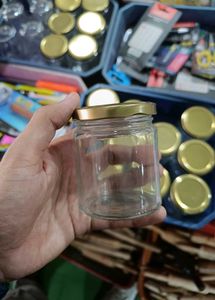 1 piece Glass Jar with Golden Lid