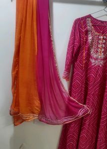 Magenta Pink Anarkali Set
