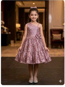 Sparkly Rose Gold Girls Dress