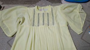 Elegant Pleated Yellow Top