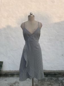 Chic Gingham Wrap Dress