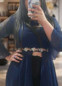 Elegant Navy Blue Embroidered Kurta