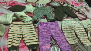 bundle of Handmade Knitted Baby Pants