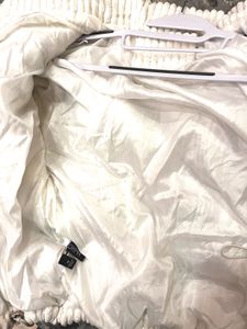 Cream Corduroy Puffer Jacket