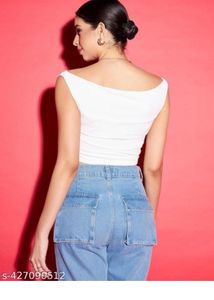 Chic White One-Shoulder Ruched Top