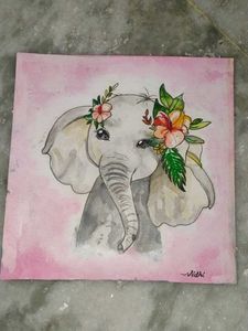 A beautiful and cute elephant painting
