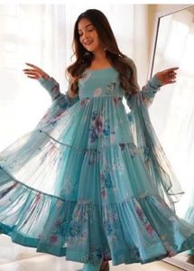Floral Print Anarkali Kurta Set