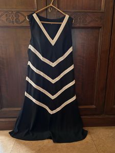 Elegant Black Chevron Dress