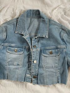 Light Wash Cropped Denim Jacket
