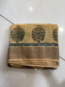 Beautifully Printed Yellow Saree