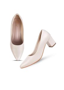 Classic White Block Heels