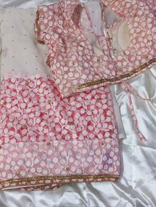 Pink Floral Sari with Blouse