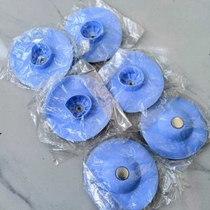 Set of 6 Blue Silicone Sink Strainers, ( New )