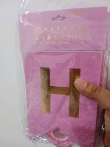 Happy Birthday Banner -pink