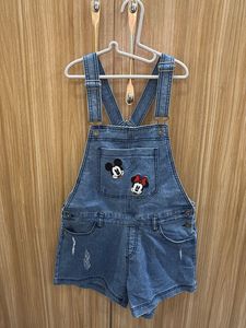 Denim Minnie Mouse Overalls Shorts