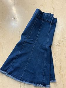 Flared Denim Mini Skirt