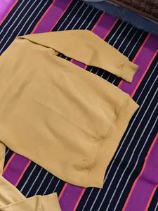 Floral Print Knit Sweater - Mustard Yellow