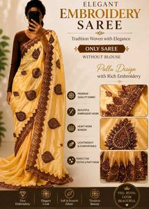 royal look embroidery saree