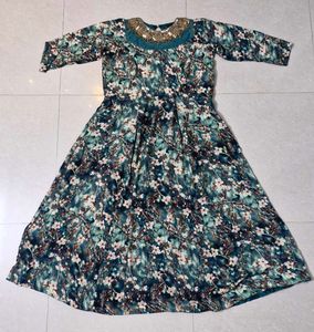 Floral Print Green Dress