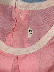 Pink Embroidered Sleeveless Baby Top
