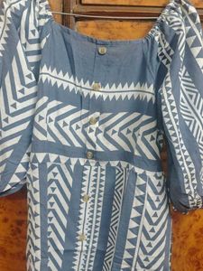 Charcoal blue dress boho
