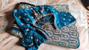 Elegant Teal Lehenga Choli ( with margin)