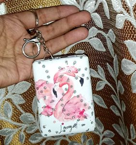 Flamingo Mirror Keychain