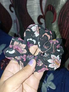 Fluffy scrunchies combo of 5