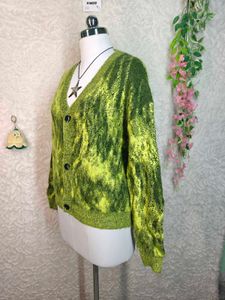 Zara Green Abstract Print Cardigan