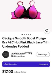 casique Pink &amp; Black Lace Bra